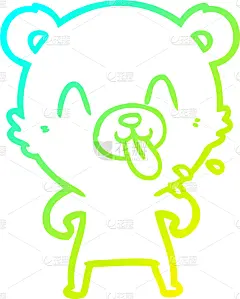 淫秽的手势,熊,山,铅笔画,卡通,舌头,性格,艺术,图像,矢量
