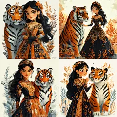 中国风古风手绘卡通人物插画