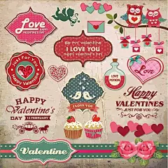 心形钻石和蛋糕等矢量素材14|2|email|蛋糕|飞鸟|蝴蝶结|接吻|节日素材|猫头鹰|玫瑰|情人节|情人节设计模板|情人节矢量素材|丘比特|矢量素材|矢量元素|心形钻石|信件