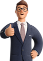 businessman in dark blue suit giving thumbs up Illustration in PNG, SVG