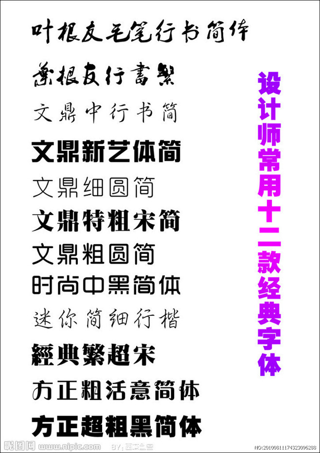 设计师常用的经典字体