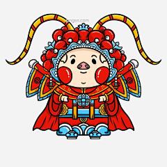 卡通手绘中国风福猪插画武旦图片大小3000x3000px 图片尺寸1.63 MB 来自PNG搜索网 pngss.com 免费免扣png素材下载！插画设计#丑#旦#福猪#广告设计#国粹#海报设计#京剧#净#卡通#卡通手绘#可爱#生#
