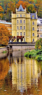 巴甫洛夫酒店Tepla河在卡罗维发利，波希米亚，捷克共和国