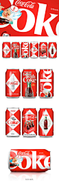 设计师_Peter Gregson，>>>>>Coca-Cola Collectible Cans可口可乐珍藏罐包装设计，用旧的可口可乐广告和海报元素，来表现可口可乐不失的经典。