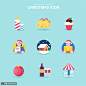 冬日圣诞促销蜡烛礼物铃铛节日图标 icon图标 主题图标