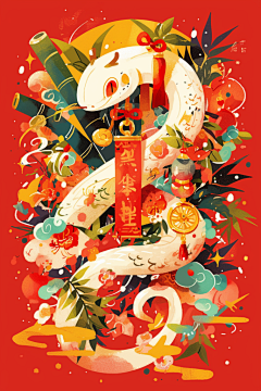 我的我的卫夫人采集到元旦-海报插画包装网页