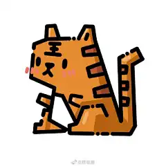 可爱的方块小动物简笔画
（投稿：@教画画的沈老师） ​​​​