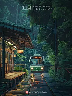 Dream壁纸/雨后森林电车站台 - 小红书