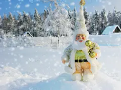 圣诞快乐冬日贺卡与森林在雪的背景