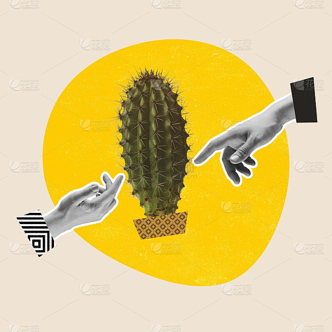 粉彩背景上的当代艺术拼贴画。商务沟通的概...