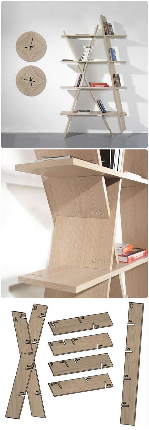 XI是一款组装极其简单的书架，由七块木板...