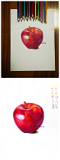 【彩铅水果】红苹果-#彩铅##手绘##插画##艺术##绘画#