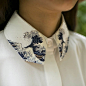 原创品牌设计女装日本和风神奈川冲浪长袖白衬衫的图片