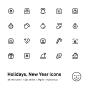 Myicons✨ — Holidays, Christmas, New Year vector line icons pack by Myicons✨ on Dribbble