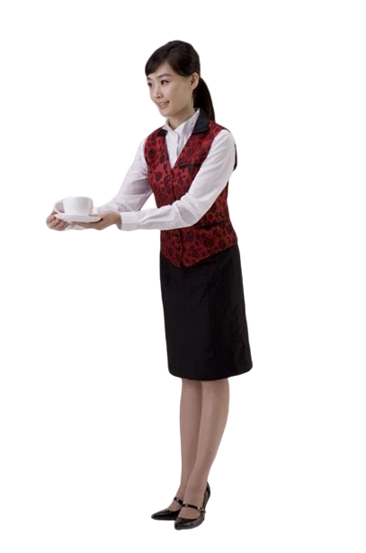 免扣-礼仪小姐递茶-花瓣网