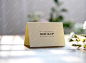 Mockup folded card for name place on wedding table
