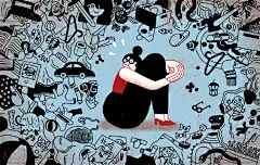 #给你颜色# cristina spanò，来自意大利的插画师和漫画家，画面带有一种很怀旧的色彩，圆鼓鼓的人物也很有表现力~