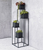 Quadrant Plant Stand with Four Planters in Garden, Patio | Crate and Barrel: 