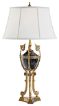 Chelsea House 23-0782A Ormolu Tripod Brass and Black Marble Table Lamp 68312 traditional-table-lamps