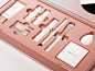 Cosmetic Kit :  single package was completed with Sumang logo, gradation, and a small dressing table for the user. When users open the package, they meet a dressing table, inspired by white products and traditional Asian makeup cases. Even when not in use