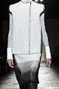 Grey ombre dress & boxy white gilet; monochrome fashion details // Gabriele Colangelo FW14