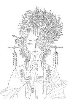 线稿-花瓣网|陪你做生活的设计师 | 美式小精灵线稿