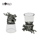 罗比罗丹十二生肖兽首创意白酒杯玻璃套装烈酒酒具纪念品工艺礼品