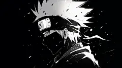 HD桌面壁纸,以单色的艺术表现,从纳鲁托与一个动态,黑色的背景。