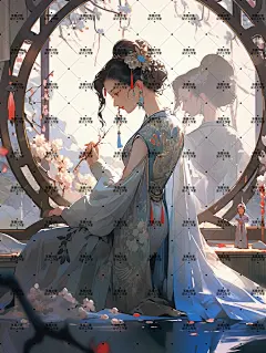 AI版权图古风女78
