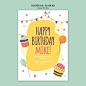 Happy birthday concept poster template