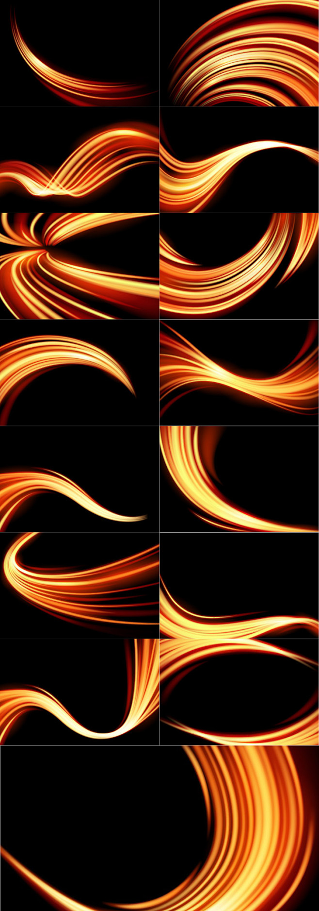 金色曲线光效光波韵律psd高清背景ai矢量平面设计素材元素图集矢量