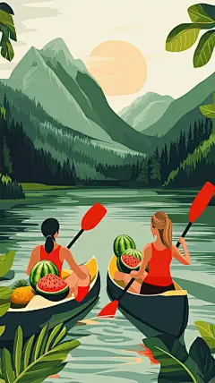 绿色节日节气元素背景插画通用海报背景 (1)