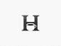 House Coffee - Logo Design - Logomark, Capital serif H, Cup of Coffee, Negative Space, Clever, Black and White: 