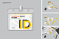 Horizontal ID Badge Mockup 4款横版工作证ID入场证吊牌胸卡设计贴图ps样机素材展示效果图 - UIGUI