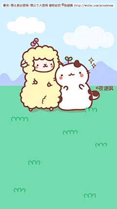 夜谜飒的喵咕酱 BABY MIAOGU 原创可爱卡通插画手机壁纸 【联系作者：sina微博 @夜谜飒】