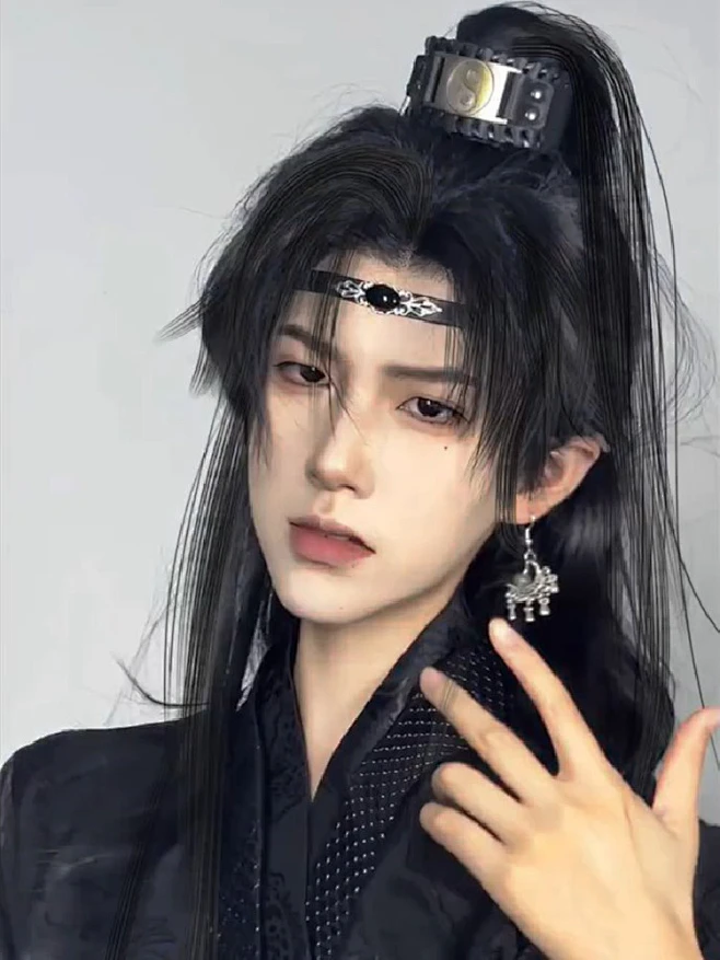 古风假发男长发国风少年新中式高马尾古装汉服cos仙侠日常全头套-淘宝网-花瓣网