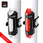 Amazon.com : Outair USB Rechargeable Bicycle Light Front And Tail Set 5 LEDs 4 Modes Head Back Bike Flashing Safety Warning Lamp Fit For All Cycling (White&Red) : Sports & Outdoors