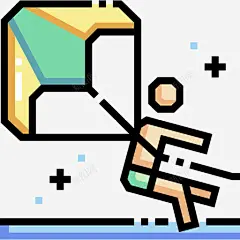 滑翔伞水上运动1线颜色 页面网页 平面电商 创意素材