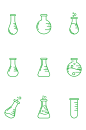 化学量杯烧杯试剂瓶蒸馏瓶图标免扣元素-众图网