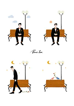 Paco_Yao 原创插画 禁止商用 等 寂寞到夜深 ​​​​