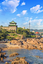 青岛,风景,自然美,山东省,垂直画幅,水,天空,美,公园,洗澡
