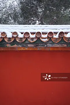 雪中故宫红墙图片素材