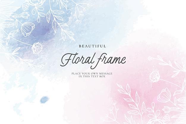 Cute floral frame wi...