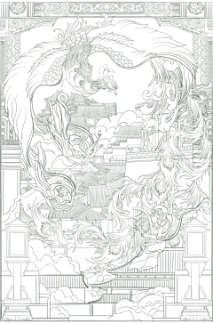 鹤老板de采集到【插画】国潮线稿