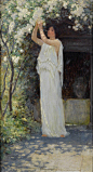 午后的闲暇时光。作者：19世纪英国画家William Henry Margetson