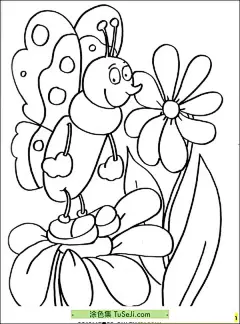 11张花园中昆虫忙碌蝴蝶毛毛虫蜘蛛涂色卡通简笔画大全！ | 涂色集，涂色画打印大图 : 当阳光透过树梢，洒在花朵盛开的草地上，一只蝴蝶悄然出现，它的翅膀在阳光下闪烁着绚丽的光芒。它的翅膀是大自然的杰作，上面布满了精致的图案和色彩，仿佛是精心绘制的艺术品。蝴蝶开始缓缓地拍动翅膀，每一次扇动都显得那么轻盈而有节奏。它在空中翩翩起舞 11张花园中昆虫忙碌蝴蝶毛毛虫蜘蛛涂色卡通简笔画大全！