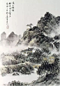巧妙利用留白。芥子园画谱，山水 ​​​​。
