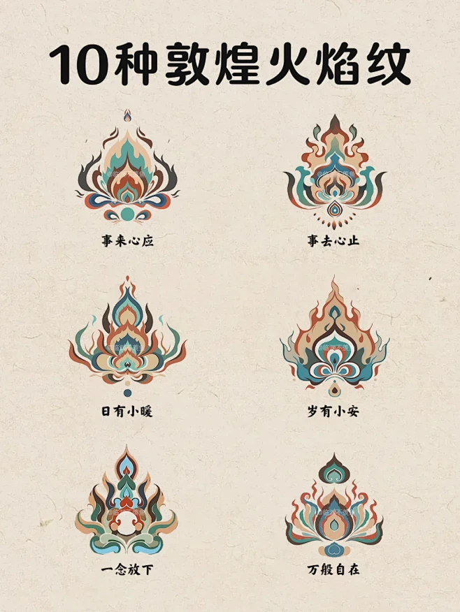 10种敦煌火焰纹，有让你感到一份虔诚么 - 小红书-花瓣网
