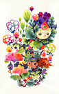 Fantastical Flora & Fauna - Sprouts :  the third series (Sprouts) is a more spontaneous, loosely planned exploration of nature's color and its apparent chaos.
