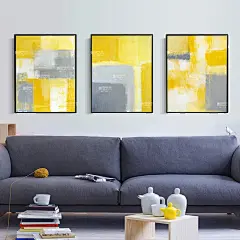 北欧现代简约样板房挂画客厅沙发背景墙画玄关手绘装饰画抽象油画-淘宝网